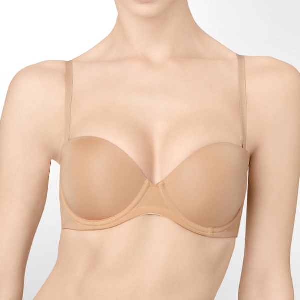 Calvin Klein Women's Naked Glamour Strapless Convertible Underwire Push-Up  Bra