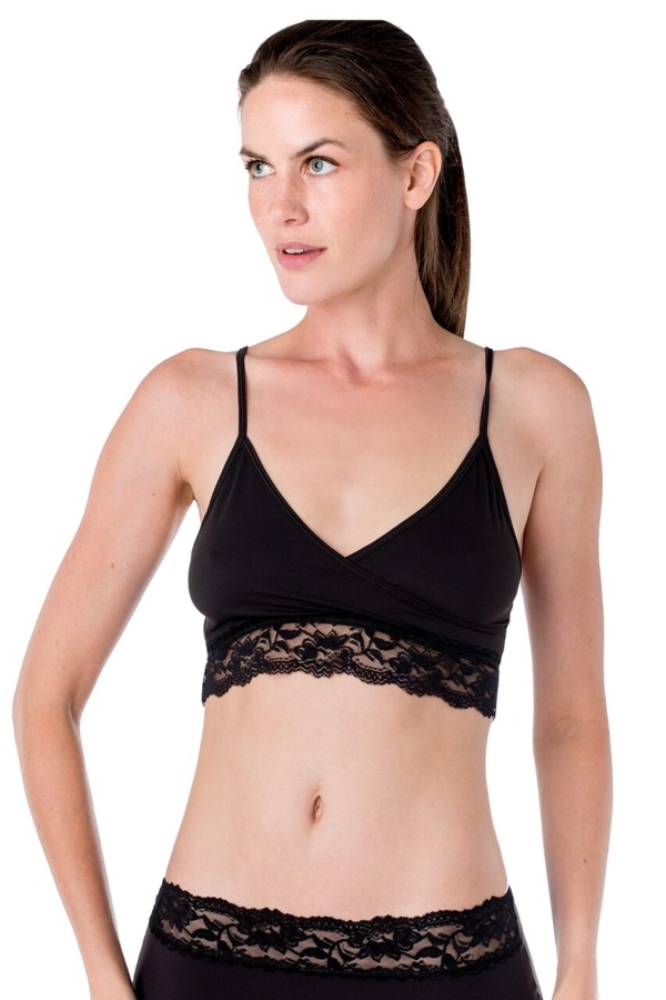 Stylish Black Crossover Bra Top