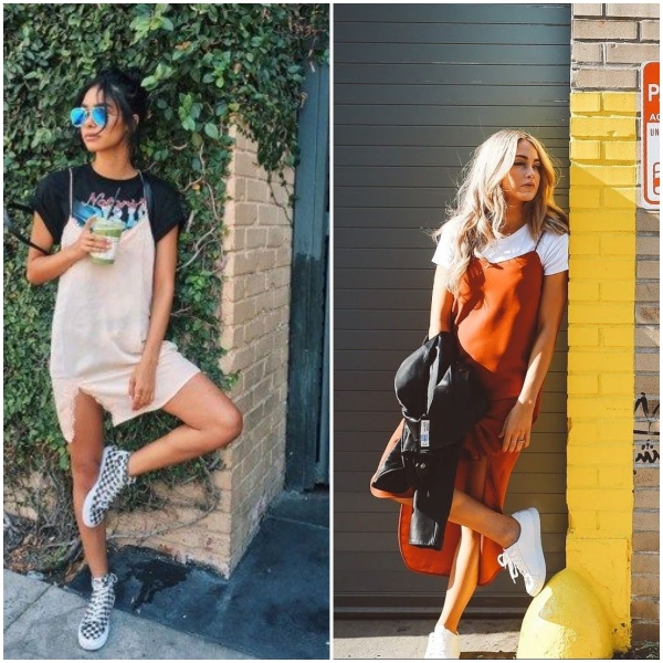 Trending: 90's Inspired Slip Dress Over Tee – Bra Doctor's Blog