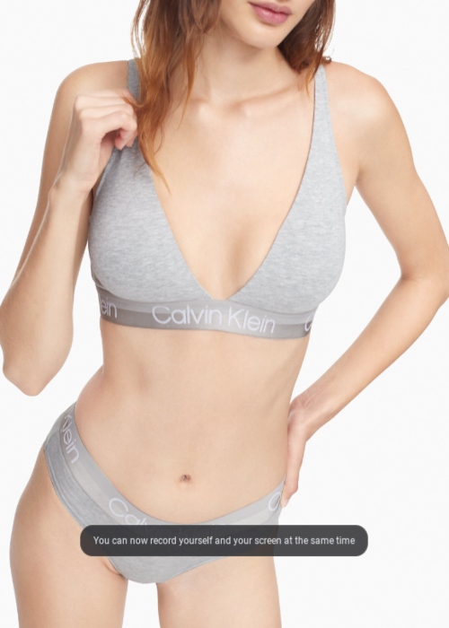 Calvin Klein modern cotton push up bralette in grey